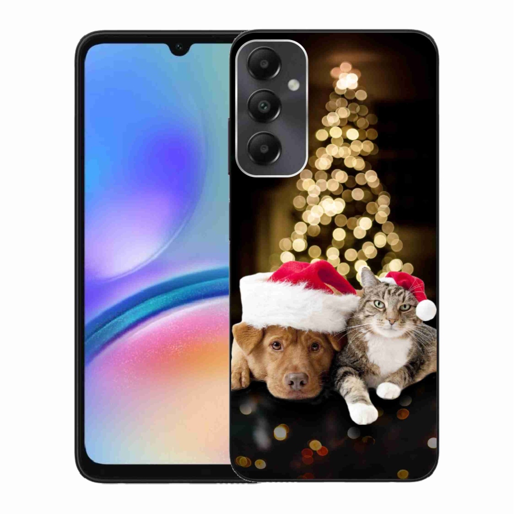 Gél borítás mmCase Samsung Galaxy A05s készülékhez - Karácsonyi kutya és macska