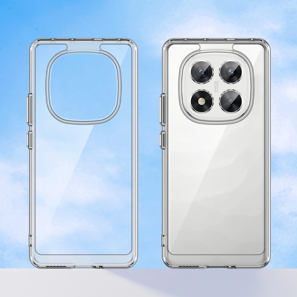 Gél tok kemény hátlappal a Xiaomi Redmi Note 14 Pro 5G/Poco X7 5G számára - átlátszó