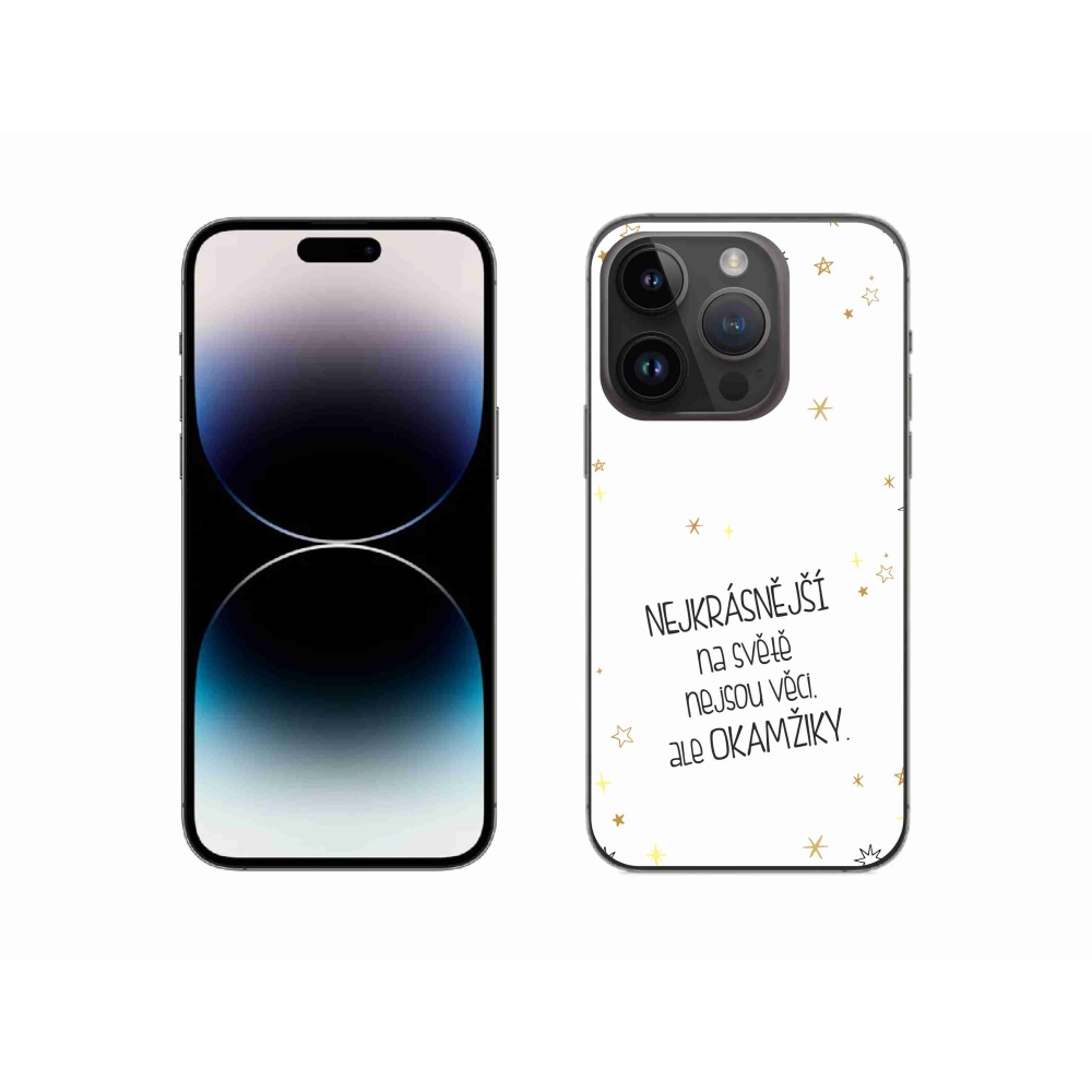 Gél borítás mmCase iPhone 14 Pro 6.1 - idézet 4 fehér háttérhez