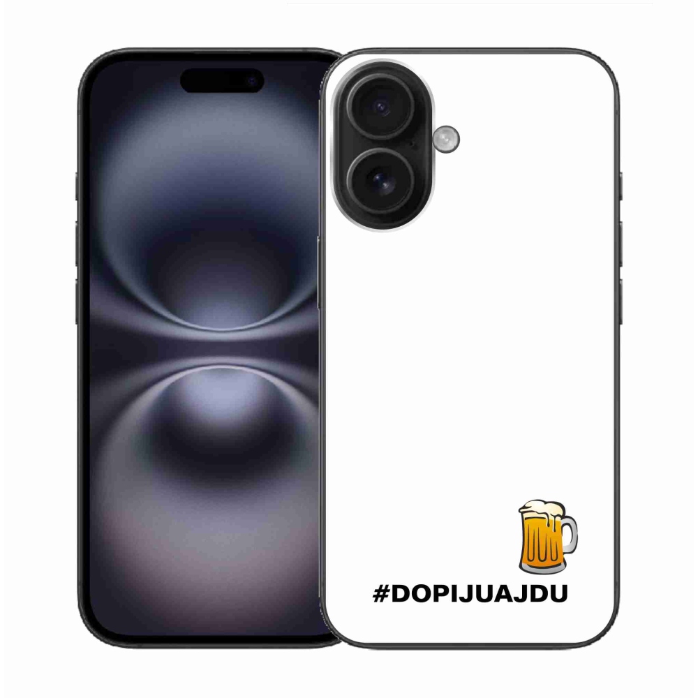Gél borítás mmCase iPhone 16-hoz - sör motívum 1 fehér háttér