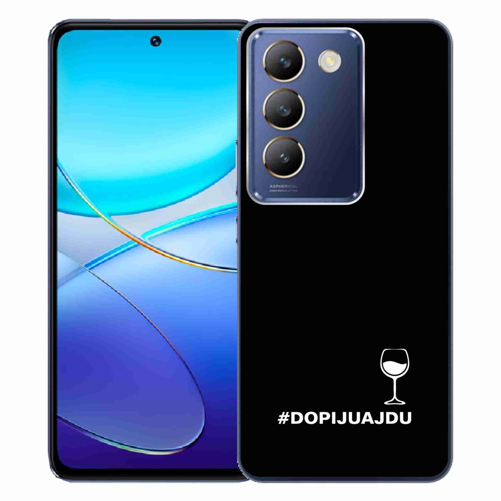 Gél borítás mmCase a Vivo V40 SE 4G/5G készülékhez - bor motívum fekete alapon