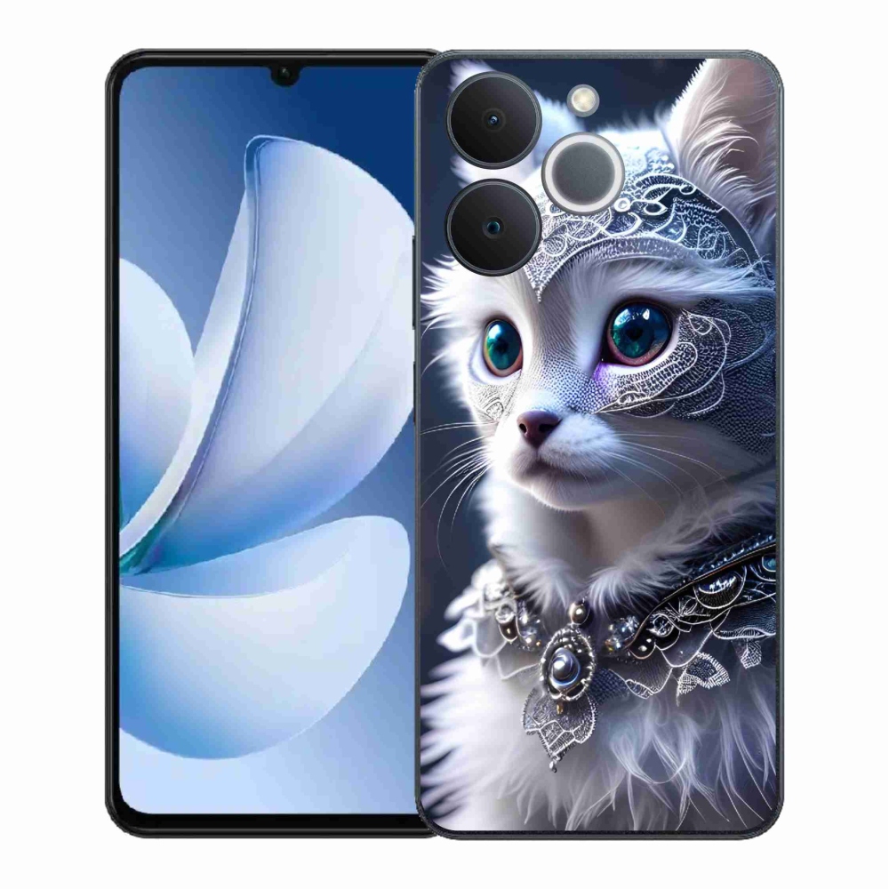 Zselés borítás mmCase a Realme Note 70T készülékhez - fehér macska