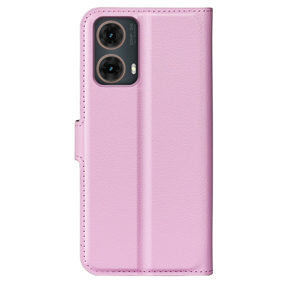 Litchi könyv tok Motorola Moto G85 5G - rózsaszínű