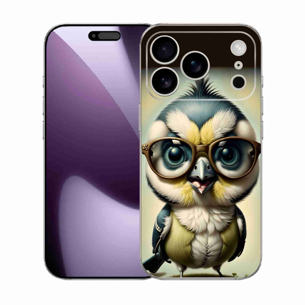 Zselés borítás mmCase iPhone 17 Pro készülékhez - kölyök szemüveggel
