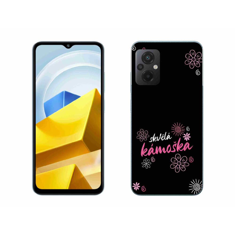 Gél borító mmCase a Xiaomi Poco M5 4G - nagyszerű haver fekete háttérrel