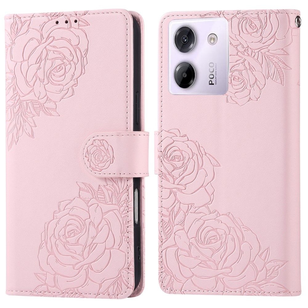 Rózsaszín könyv tok a Xiaomi Poco M7 Pro 5G/Note 14 5G számára - rózsa arany