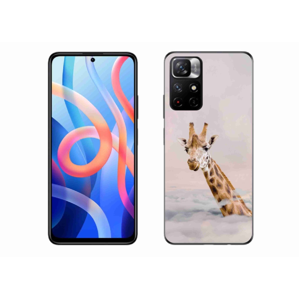 Gél borító mmCase a Xiaomi Redmi Note 11S 5G-hez - zsiráf a felhőkben