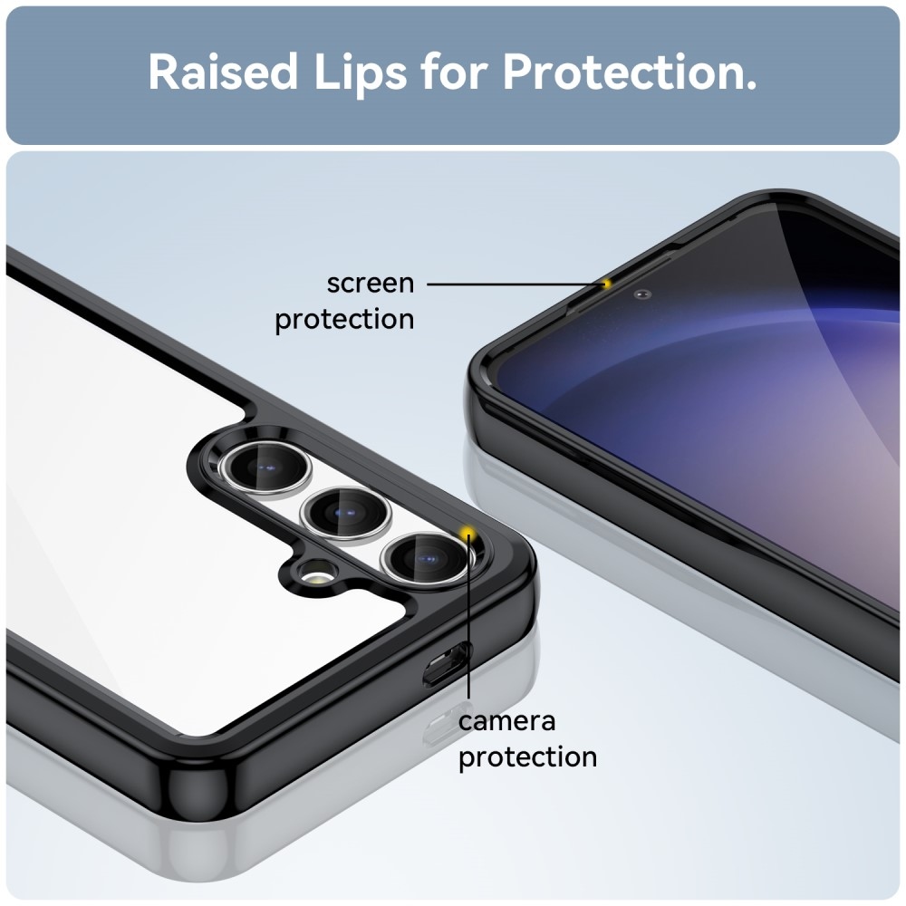 Gél tok fix hátlappal Samsung Galaxy S24+/S25+ készülékhez - fekete