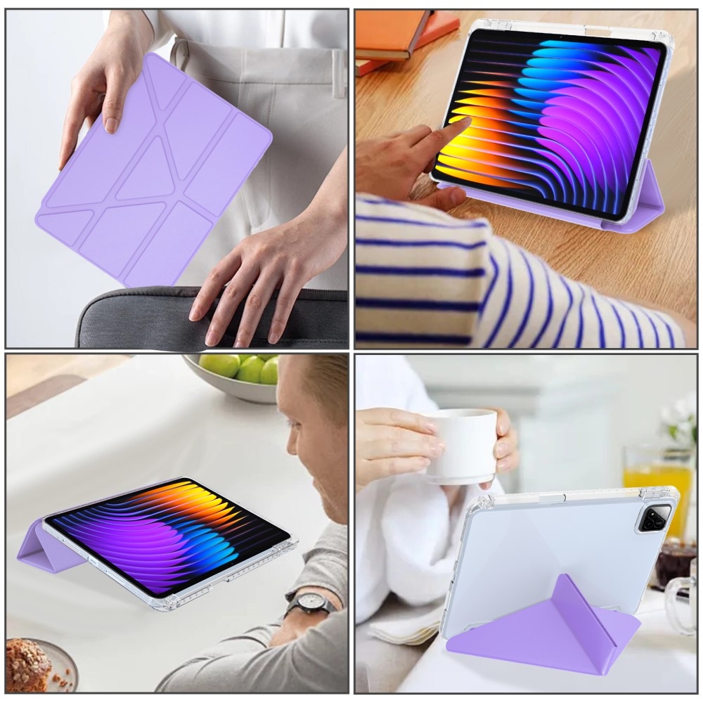 Origami intelligens pozicionáló tok Xiaomi Pad 7/7 Pro tablethez - világos lila