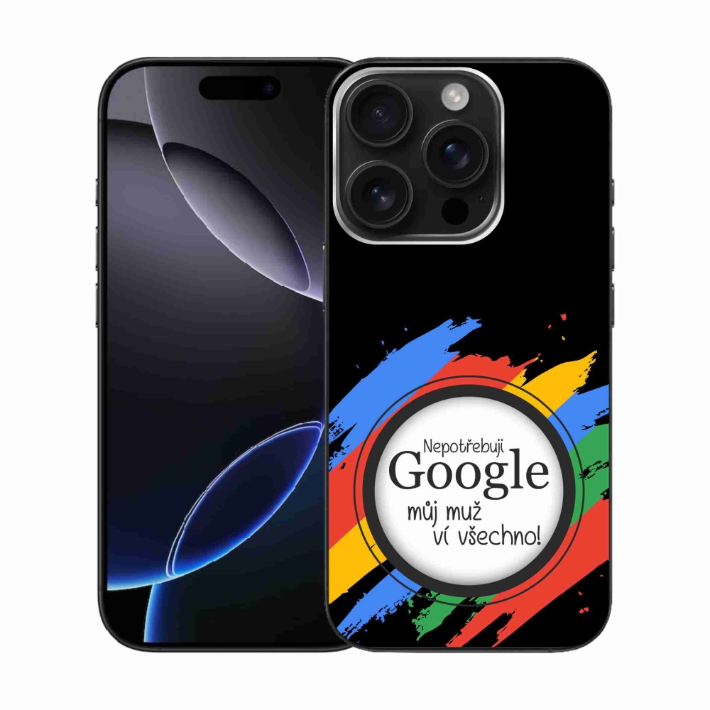 Gél borítás mmCase iPhone 16 Pro készülékhez - az ember mindent tud fekete háttérrel