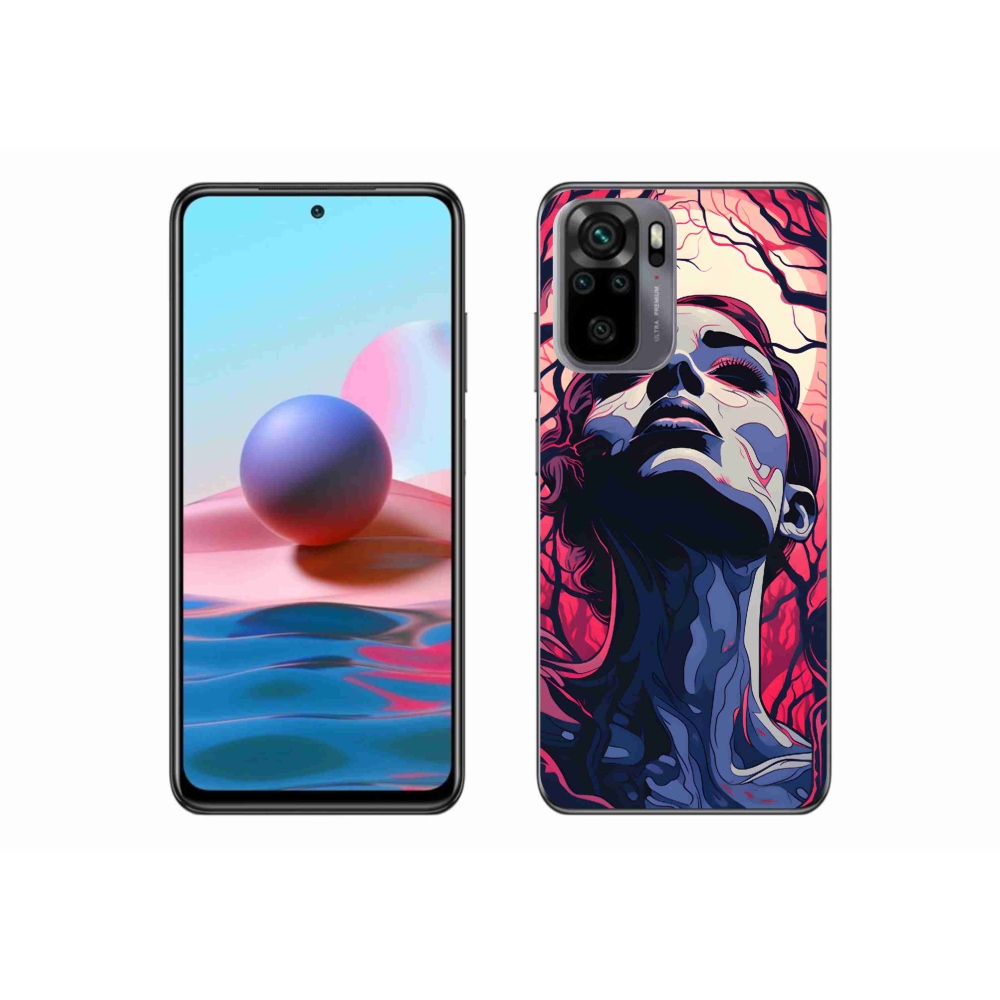 Gél borítás mmCase a Xiaomi Poco M5s készülékhez - absztrakt arccal