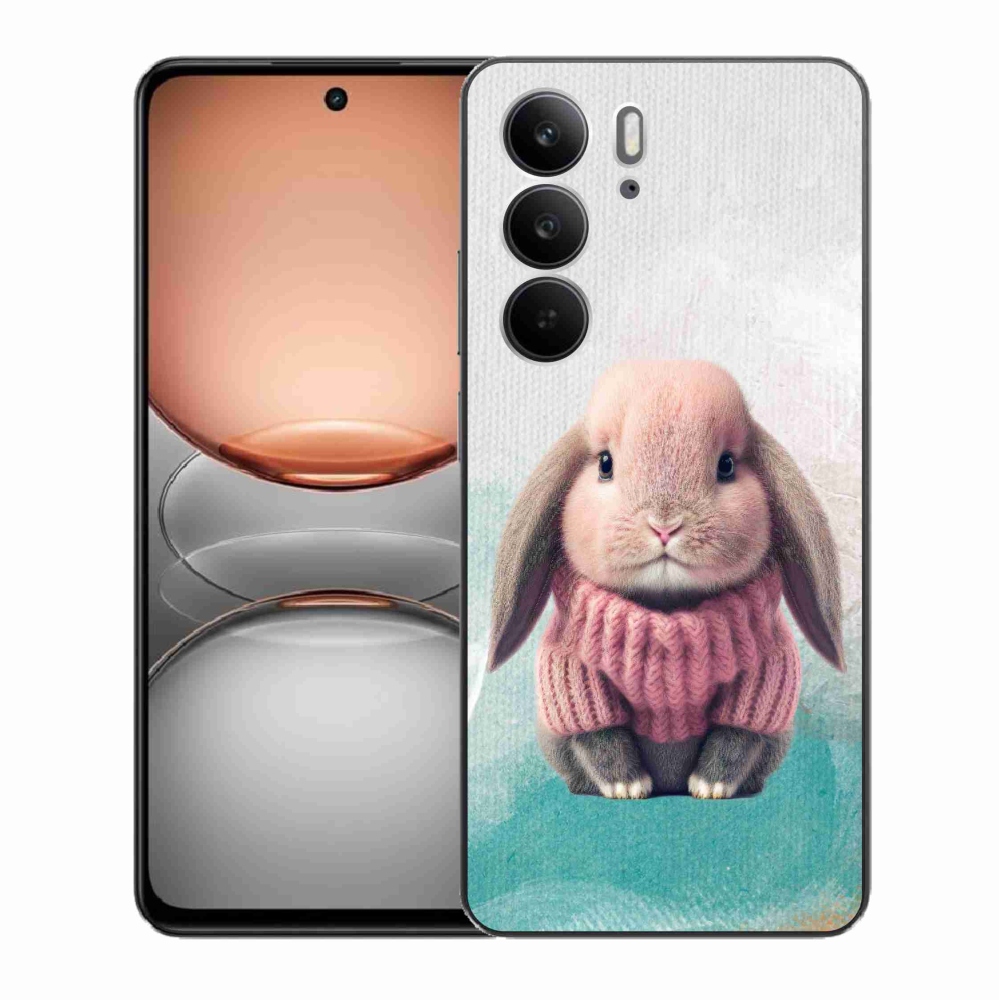 Zselés borítás mmCase a Realme C75 készülékhez - nyúl pulóverben