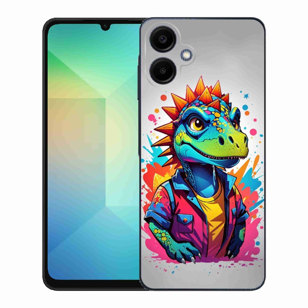 Zselés borítás mmCase Samsung Galaxy A06 4G - színes dinoszauruszhoz