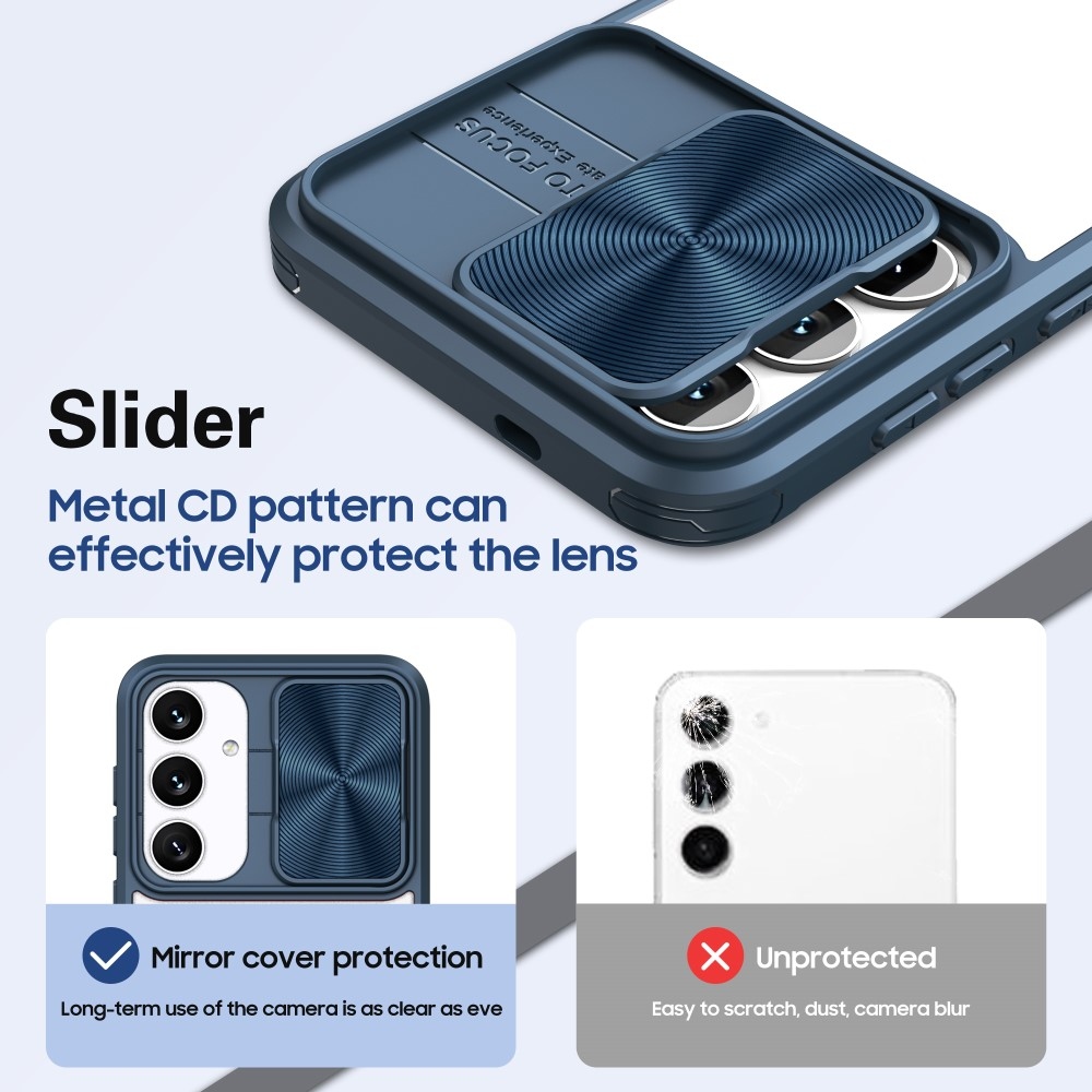 Tartós hátlapi borítás kamerafedéllel Samsung Galaxy S25+ készülékhez - kék