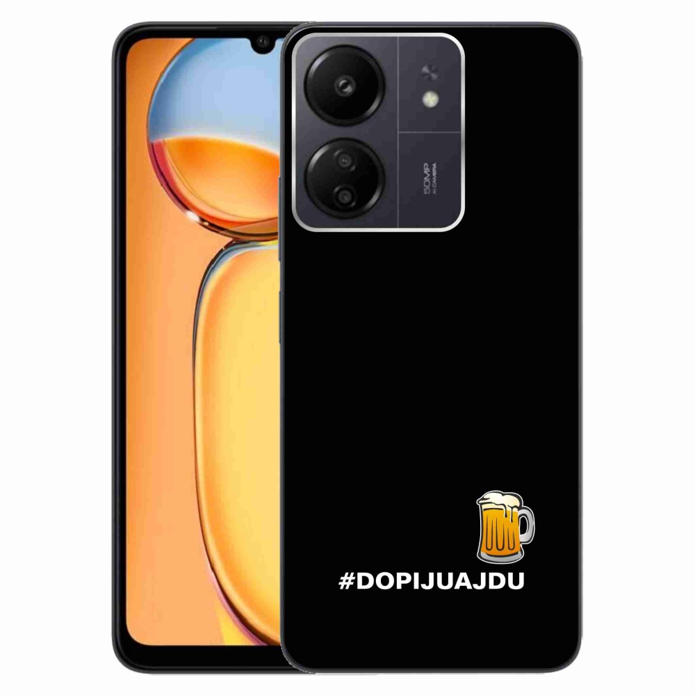 Gél borító mmCase a Xiaomi Poco C65/Redmi 13C - sör motívum 1 fekete háttérrel