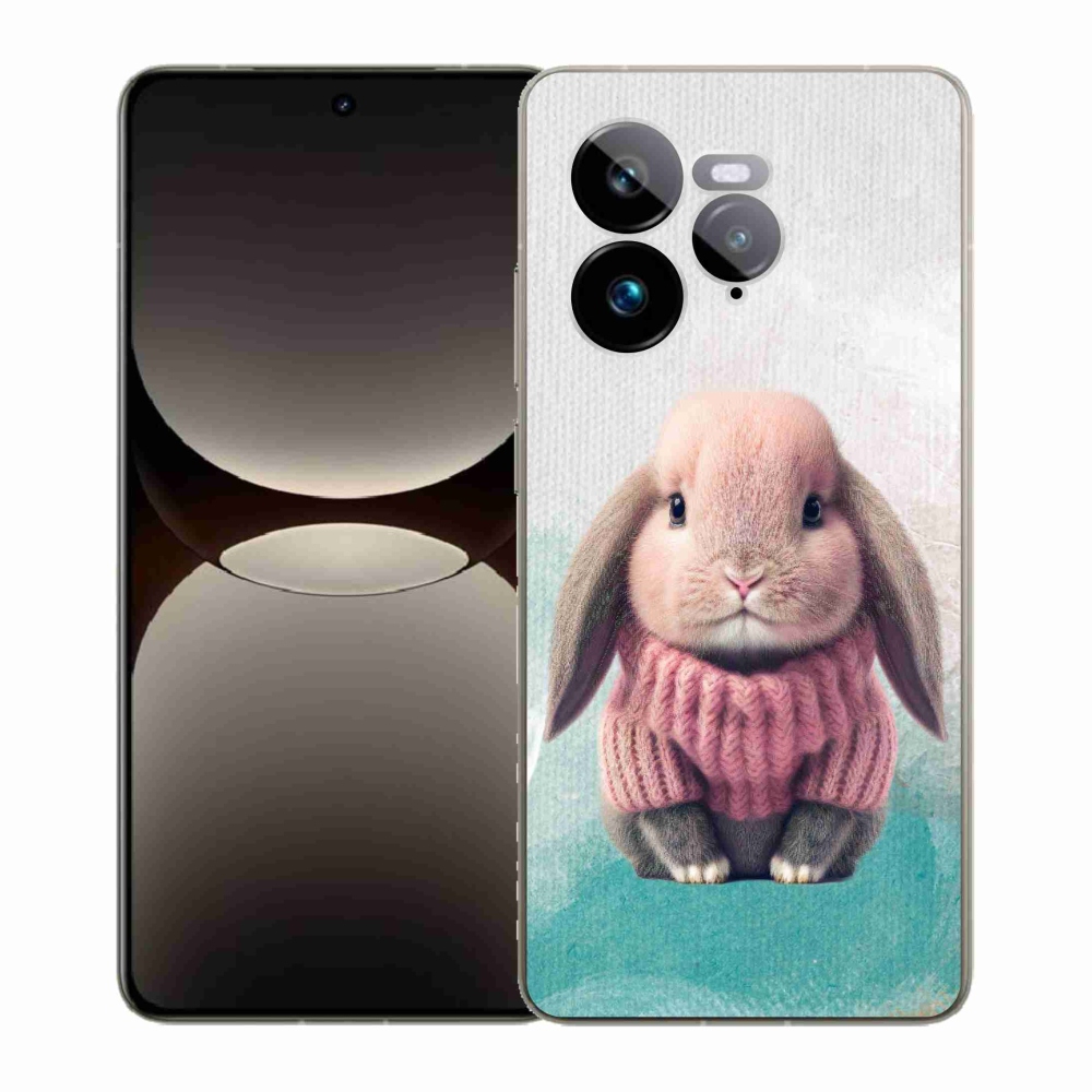 Gél borítás mmCase a Realme GT 7 Pro 5G számára - nyúl pulóverben