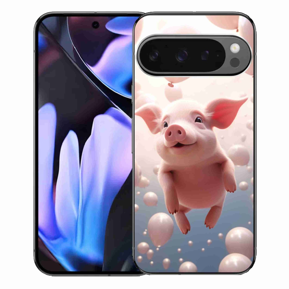 Gél borítás mmCase a Google Pixel 9 Pro XL-hez - malacka lufikkal
