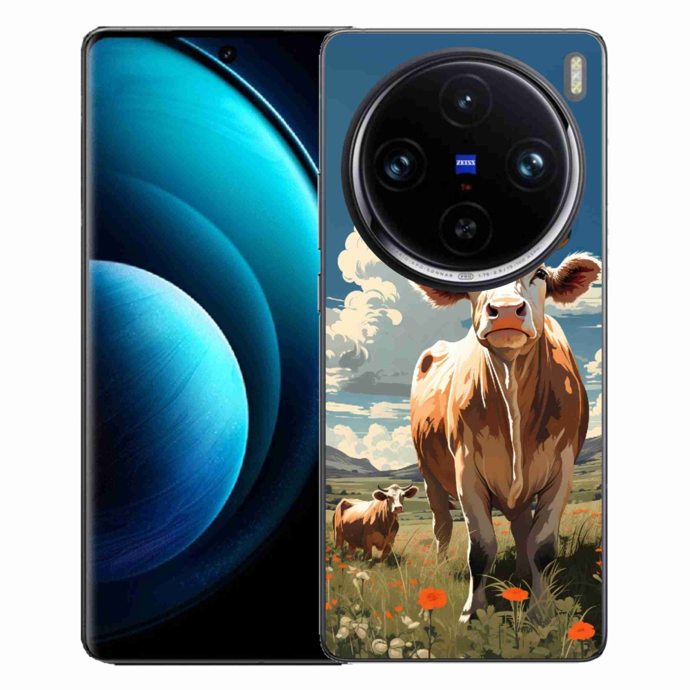 Zselés borítás mmCase a Vivo X100 Pro 5G-hez - tehenek a réten