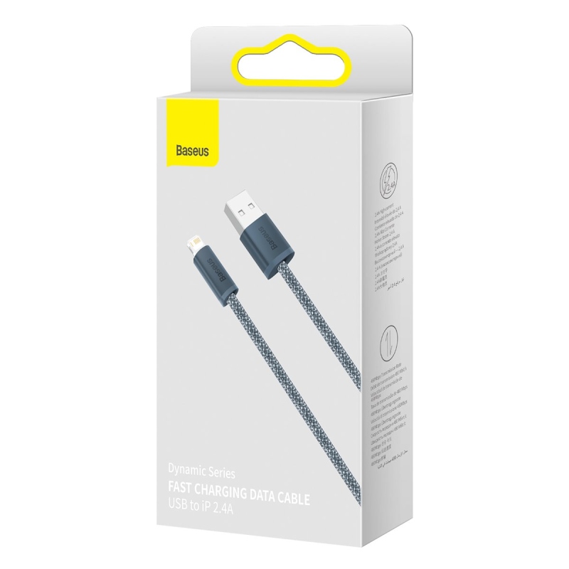 Baseus Dynamic sorozat gyors töltő adatkábel USB-A - világítás 2.4A 2m pala szürke