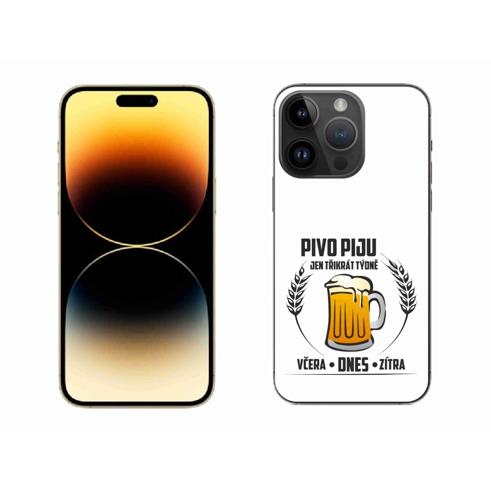 Gél borítás mmCase iPhone 14 Pro Max 6.7 készülékhez - sör motívum fehér háttér