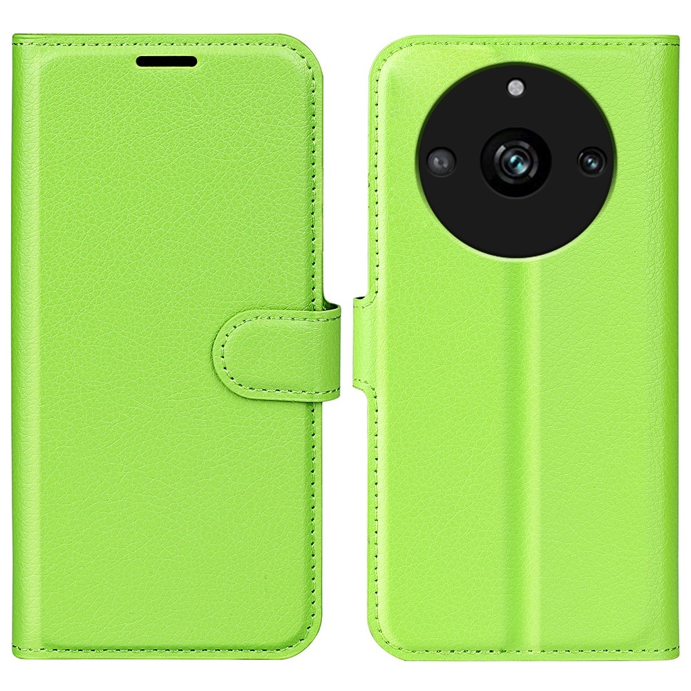 Litchi könyvtáska a Realme 11 Pro 5G/11 Pro+ 5G modellhez - zöld