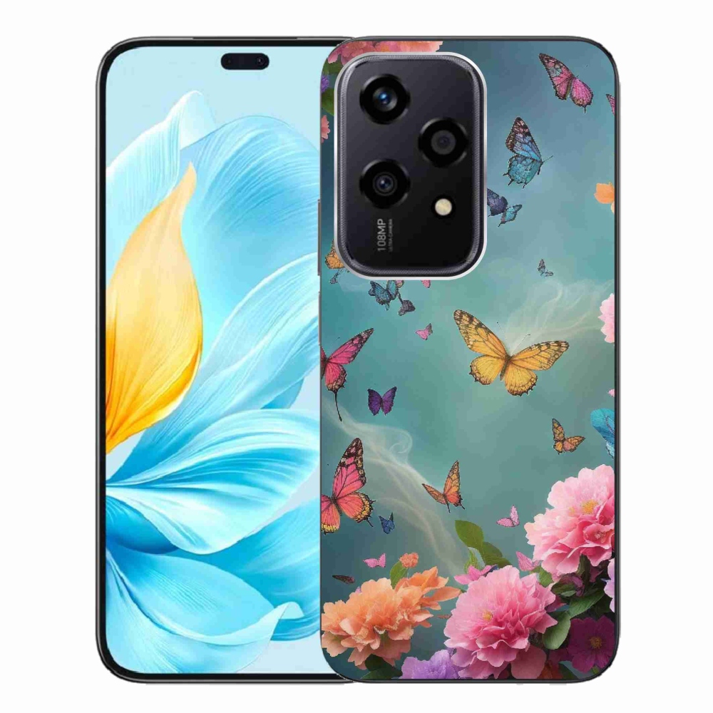 Gél borító mmCase a Honor 200 Lite 5G számára - színes virágok és pillangók