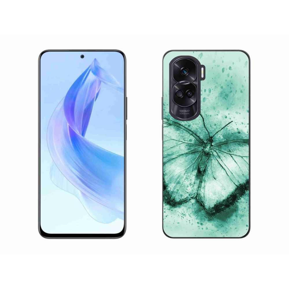 Gél tok mmCase a Honor 90 Lite-hoz - zöld pillangó