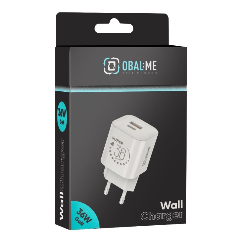 CSOMAG:ME GaN utazási töltő USB-A + USB-C 36W Fehér