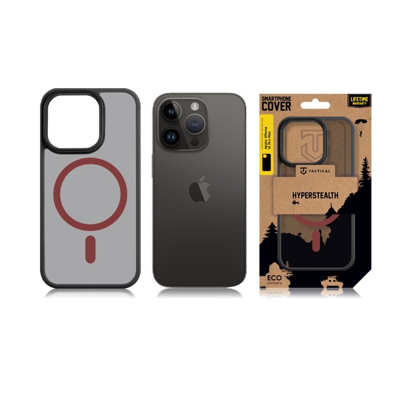 Taktikai MagForce Hyperstealth 2.0 borító iPhone 14 Pro Max készülékhez Fekete/Vörös