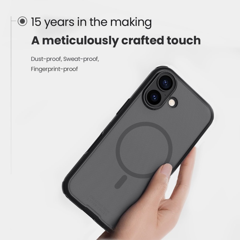 Nillkin Super Frosted PRO mágneses hátsó borítás Apple iPhone 17 átlátszó fekete