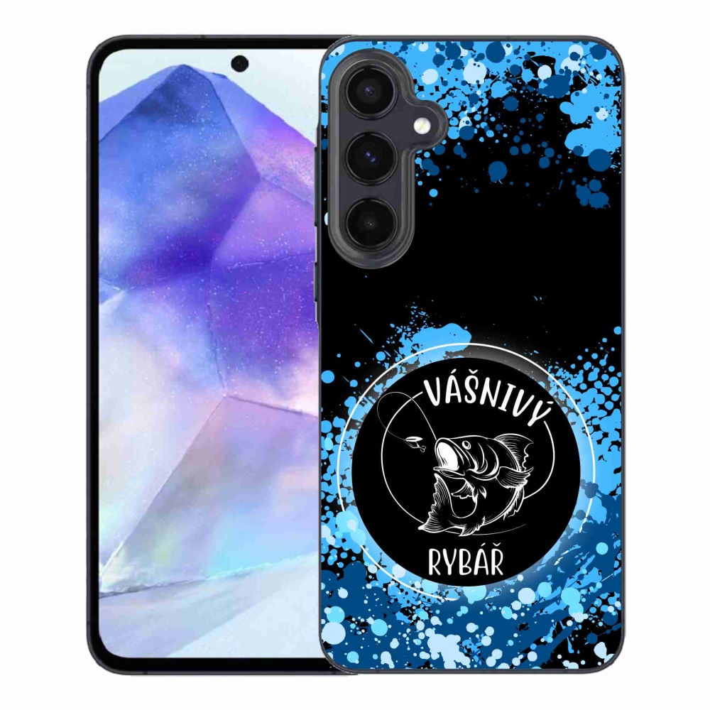 Gél borító mmCase Samsung Galaxy A55 5G - szenvedélyes halász fekete háttérrel