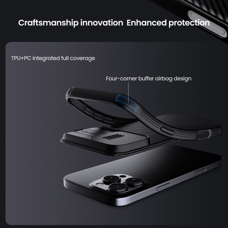 Nillkin CamShield PRO hátlap az Apple iPhone 16 Pro készülékhez Titánium szürke