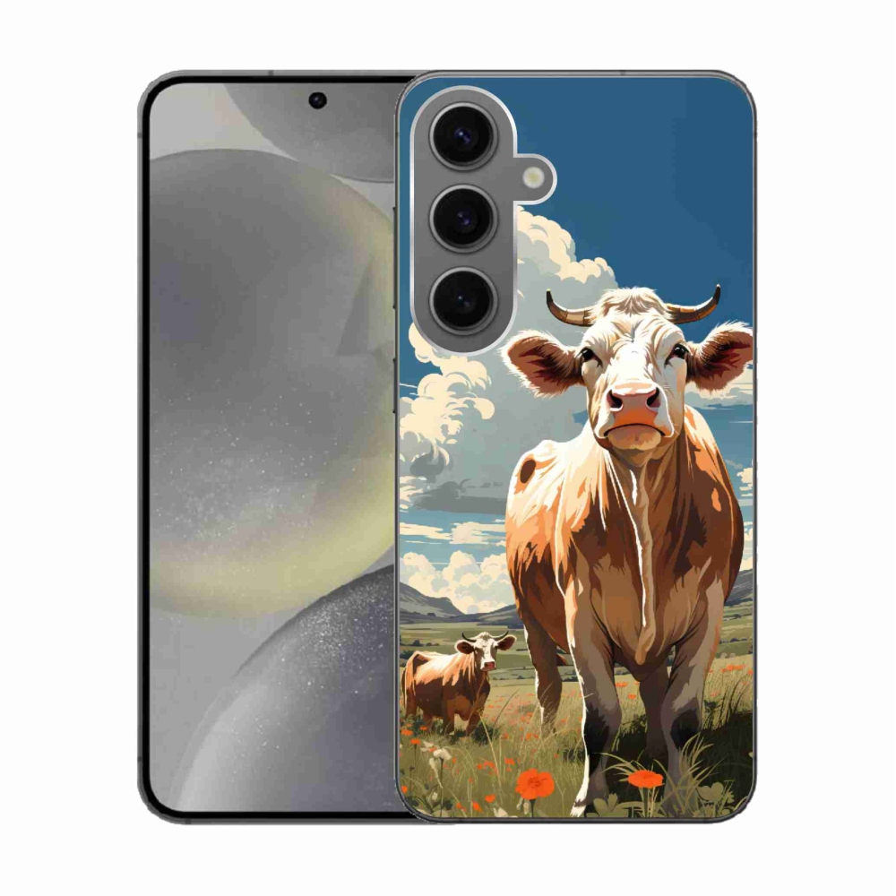 Zselés borítás mmCase Samsung Galaxy S24 készülékhez - tehenek a réten