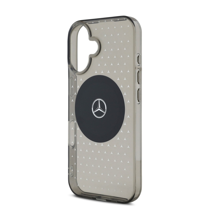 Mercedes PC/TPU csillagmintás MagSafe hátlap az iPhone 16 Plus készülékhez Fekete