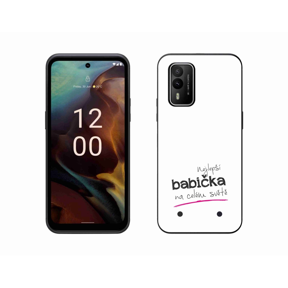 Zselés borítás mmCase a Nokia XR21 készülékhez - legjobb nagymama 4 fehér háttérrel