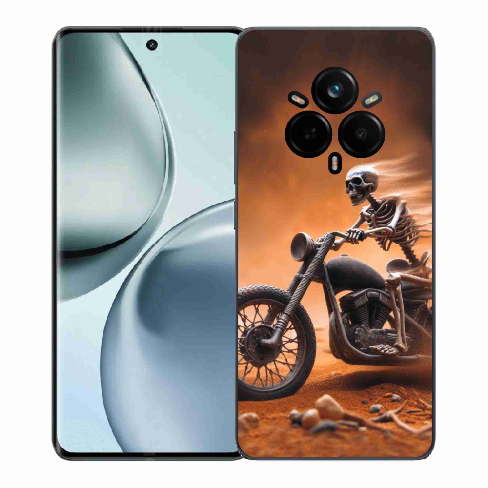 Gél borítás mmCase a Realme 14 Pro 5G számára - csontváz motorkerékpáron