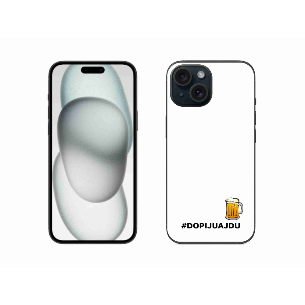 Gél borító mmCase iPhone 15 - sör motívum 1 fehér háttér