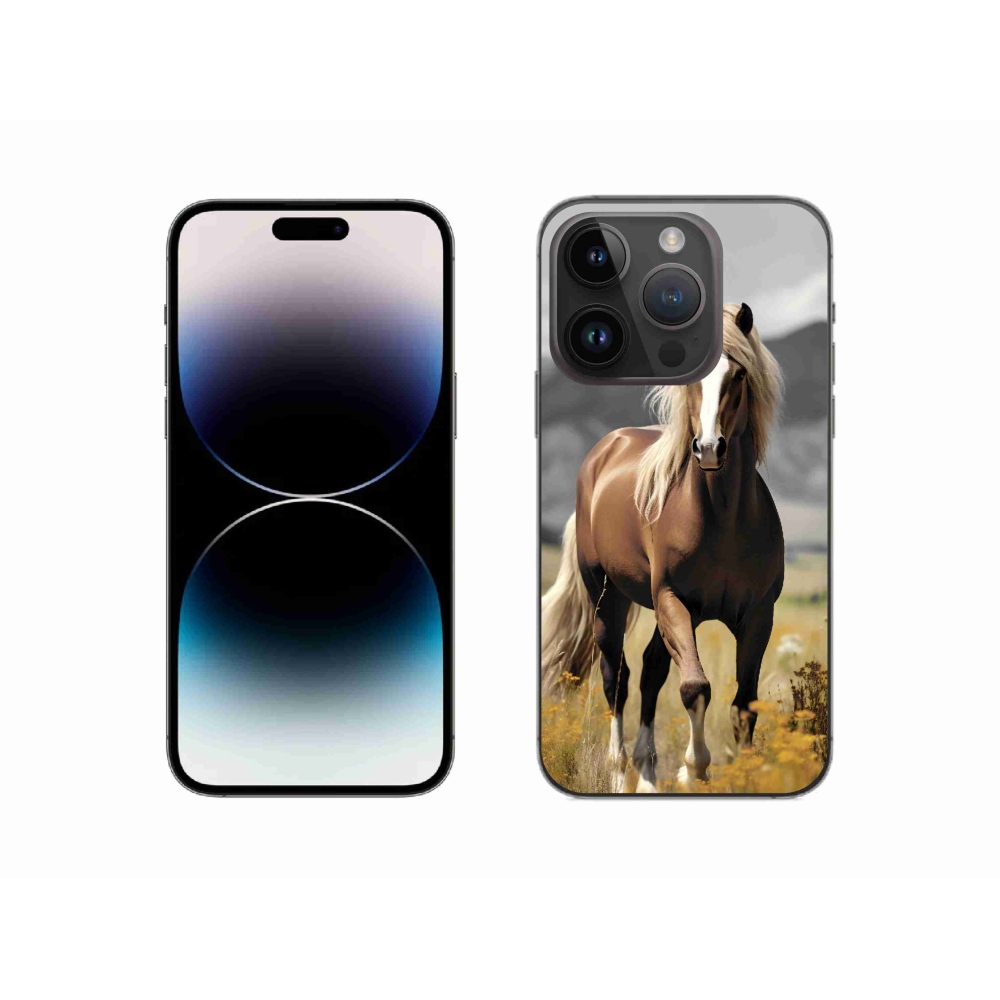 Zselés tok mmCase iPhone 14 Pro készülékhez - barna ló 1