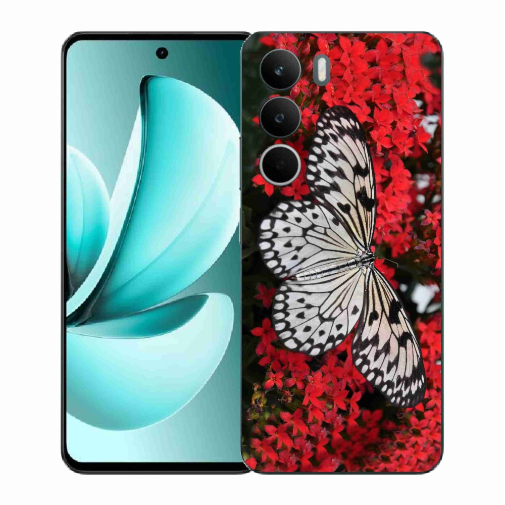 Zselés tok mmCase a Realme C71 készülékhez - fekete-fehér pillangó 1