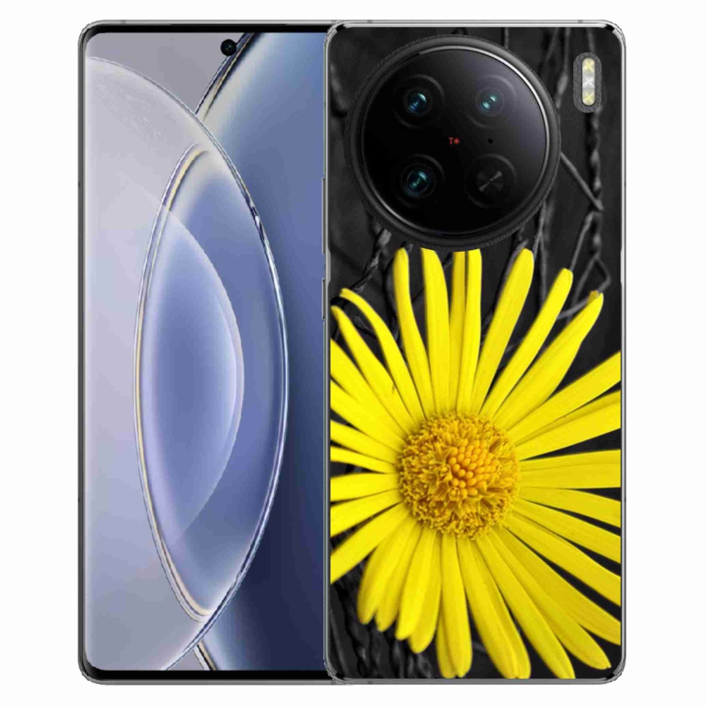 Gél védőhuzat mmCase Vivo X90 Pro - sárga virág