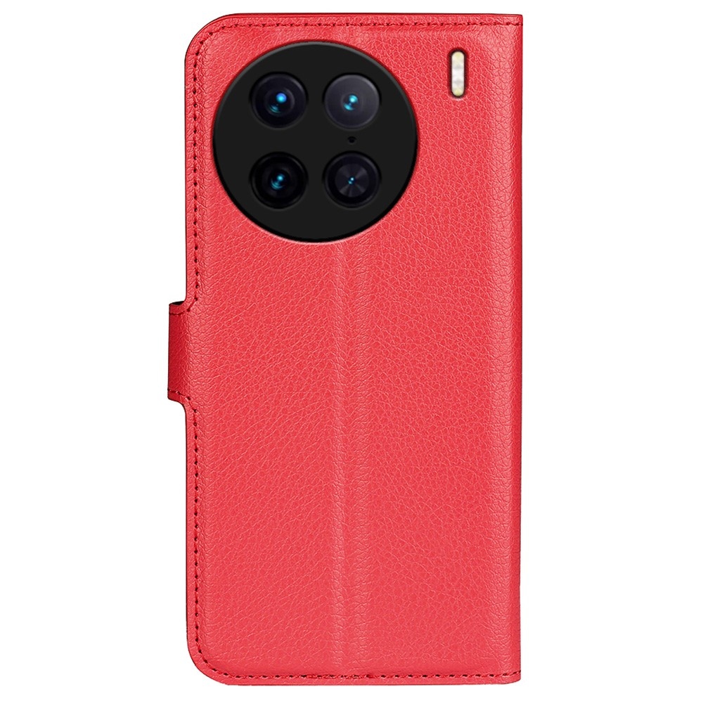 Litchi könyv tok a Vivo X90 Pro-hoz - piros
