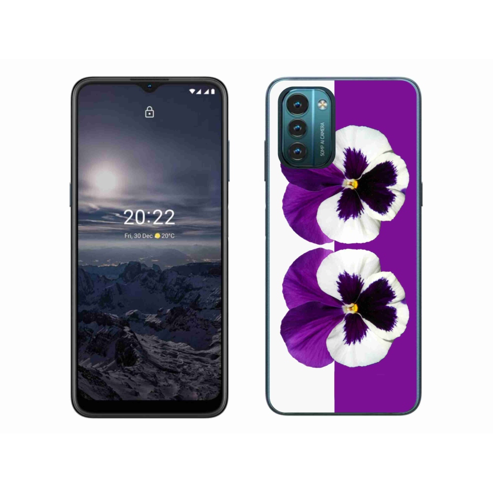 Zselés borítás mmCase a Nokia G11/G21 készülékhez - lila és fehér virág