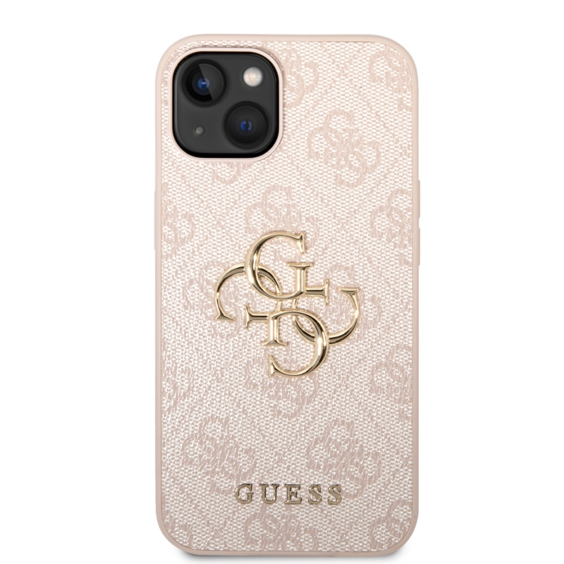 Guess PU 4G fém logós hátlap iPhone 15 rózsaszínhez