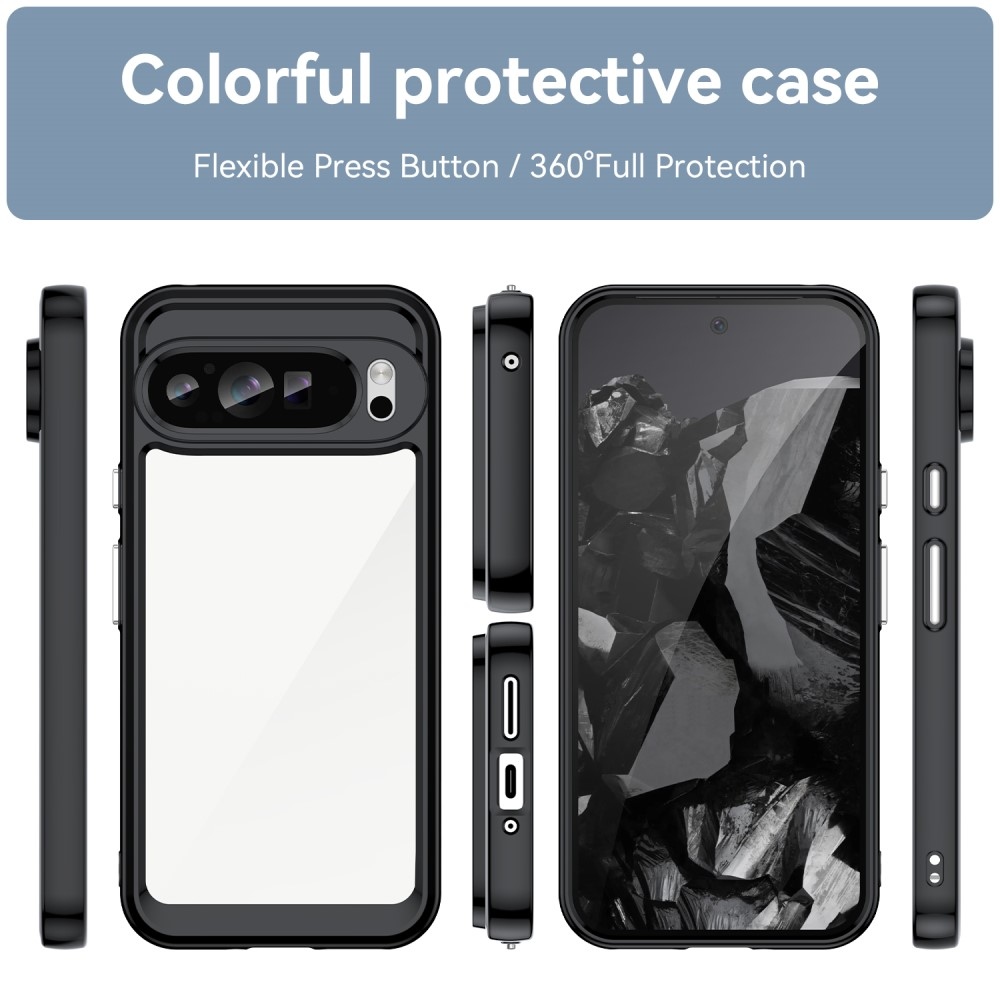 Gél tok fix hátlappal a Google Pixel 9 Pro XL számára - fekete