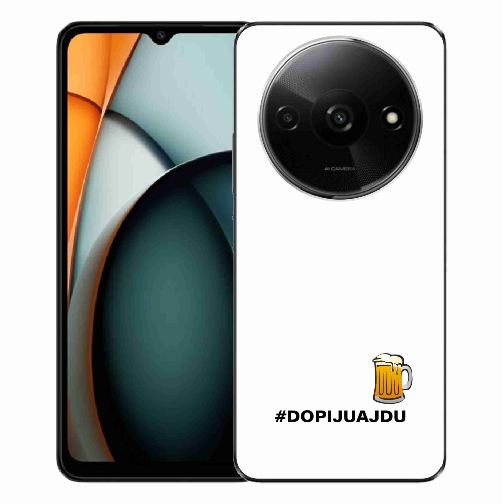 Gél borítás mmCase a Xiaomi Redmi A3-hoz - sör motívum 1 fehér háttérrel