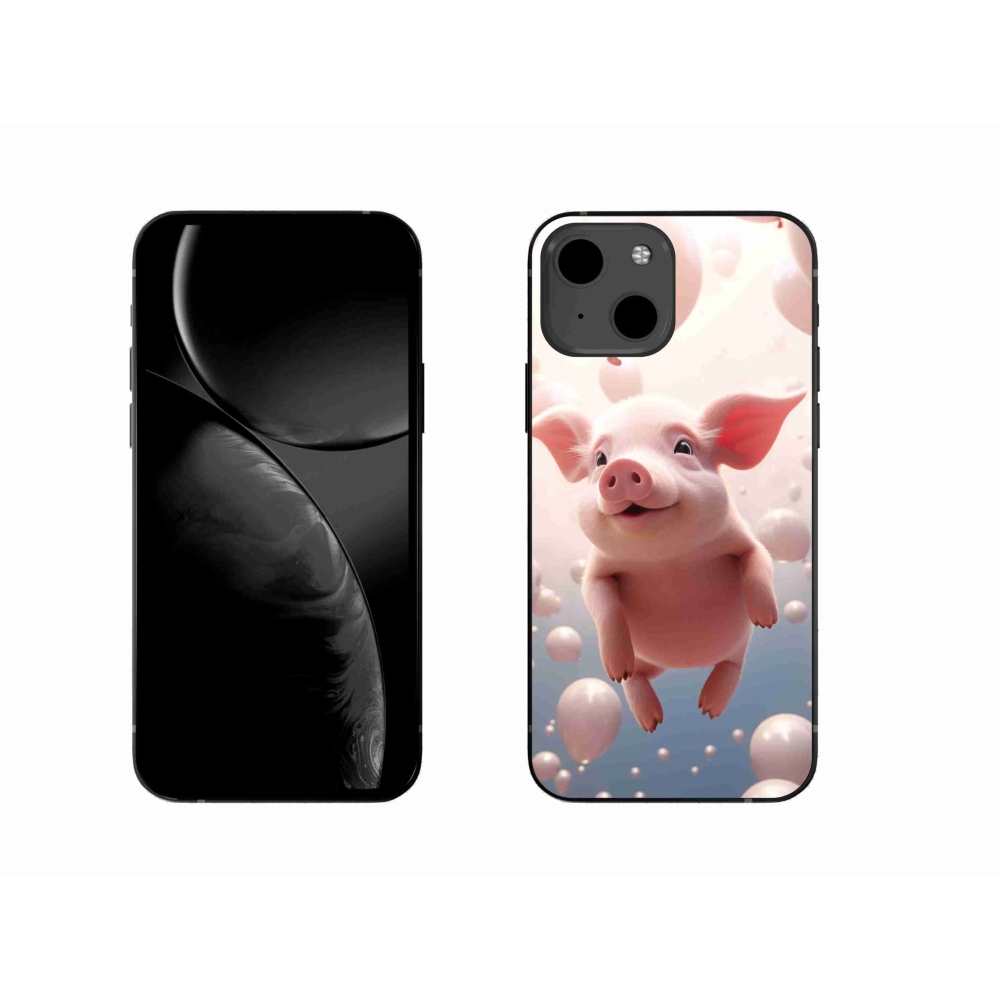 Gél borítás mmCase iPhone 13 készülékhez - malacka lufikkal
