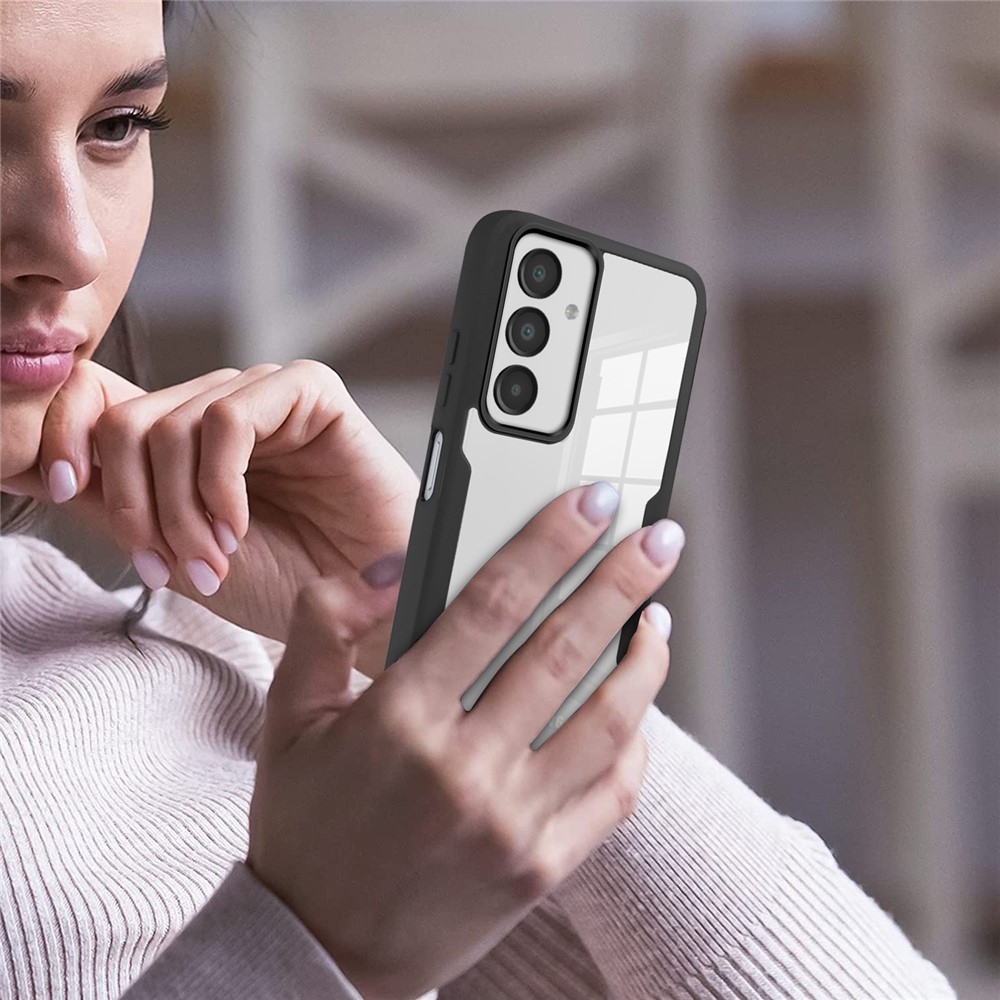 Akril zselés tok kerettel a Samsung Galaxy A16 4G/5G/A17 5G képernyővédőhöz - fekete