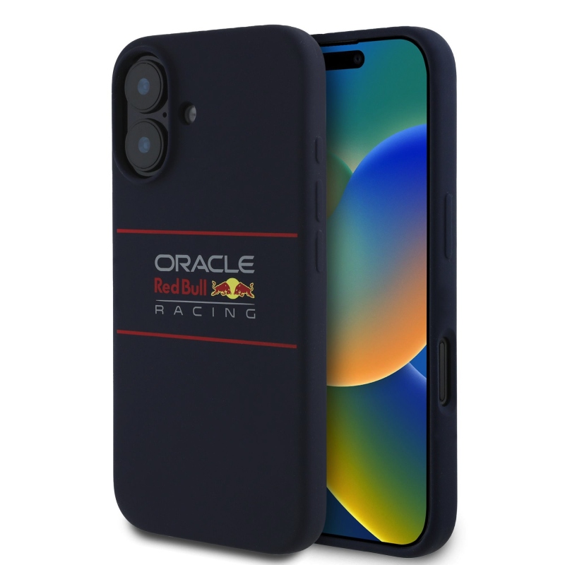 Red Bull szilikon vízszintes logóval ellátott MagSafe hátlap iPhone 16 Plus-hoz Navy