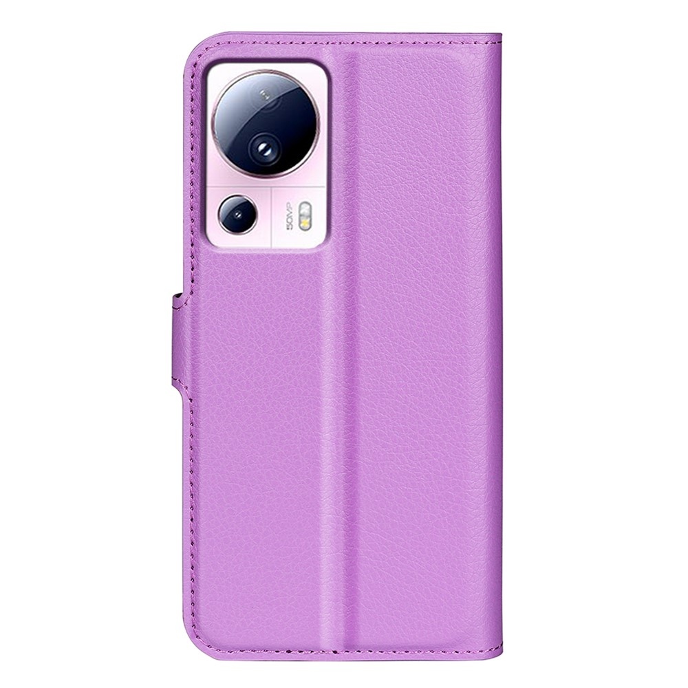 Litchi könyv tok Xiaomi 13 Lite-hoz - lila