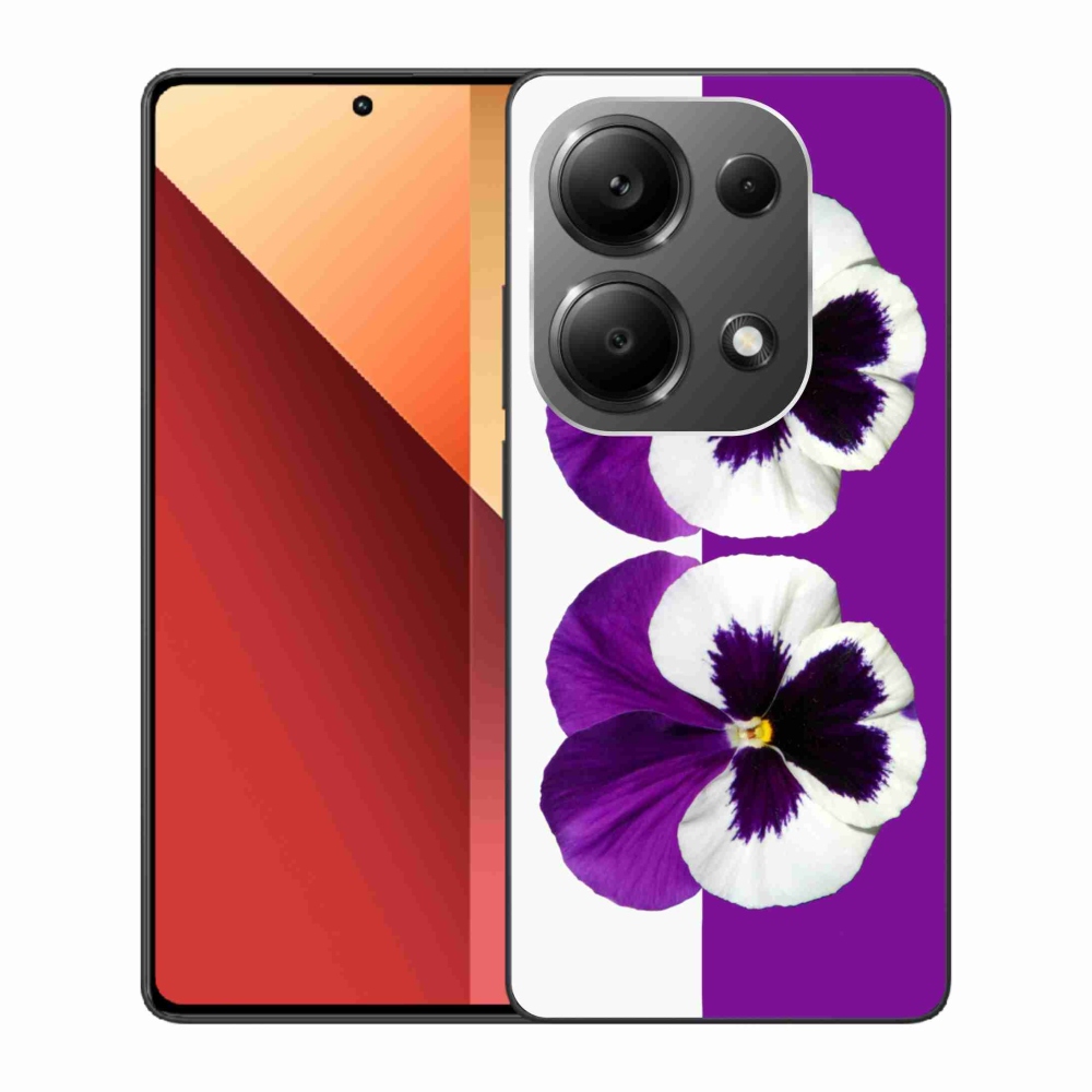Gél borítás mmCase a Xiaomi Redmi Note 13 Pro 4G/Poco M6 Pro - lila és fehér virághoz